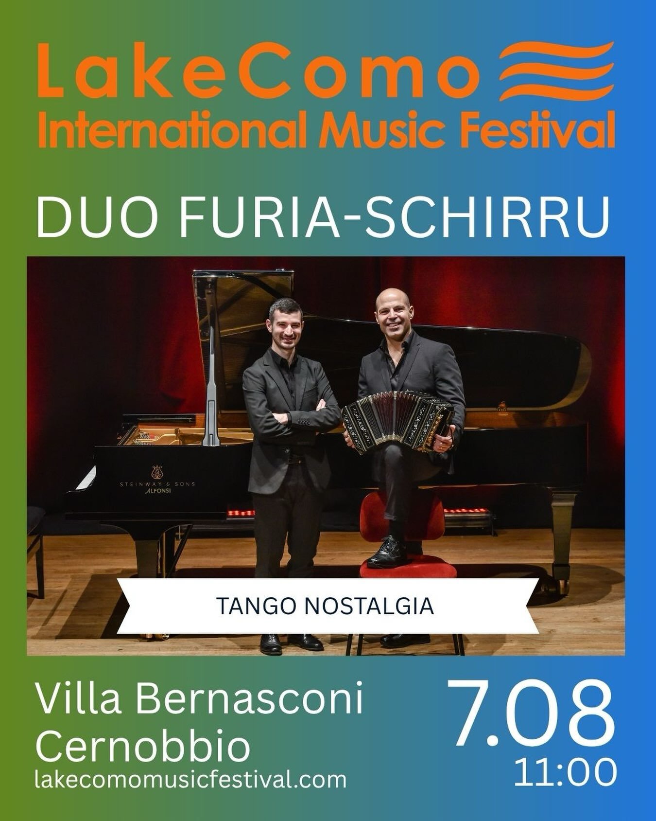Tango Nostalgia con il duo Furia-Schirru (bandoneon e pianoforte) @villabernasconi info LINK IN BIO www.lakecomofestival.com