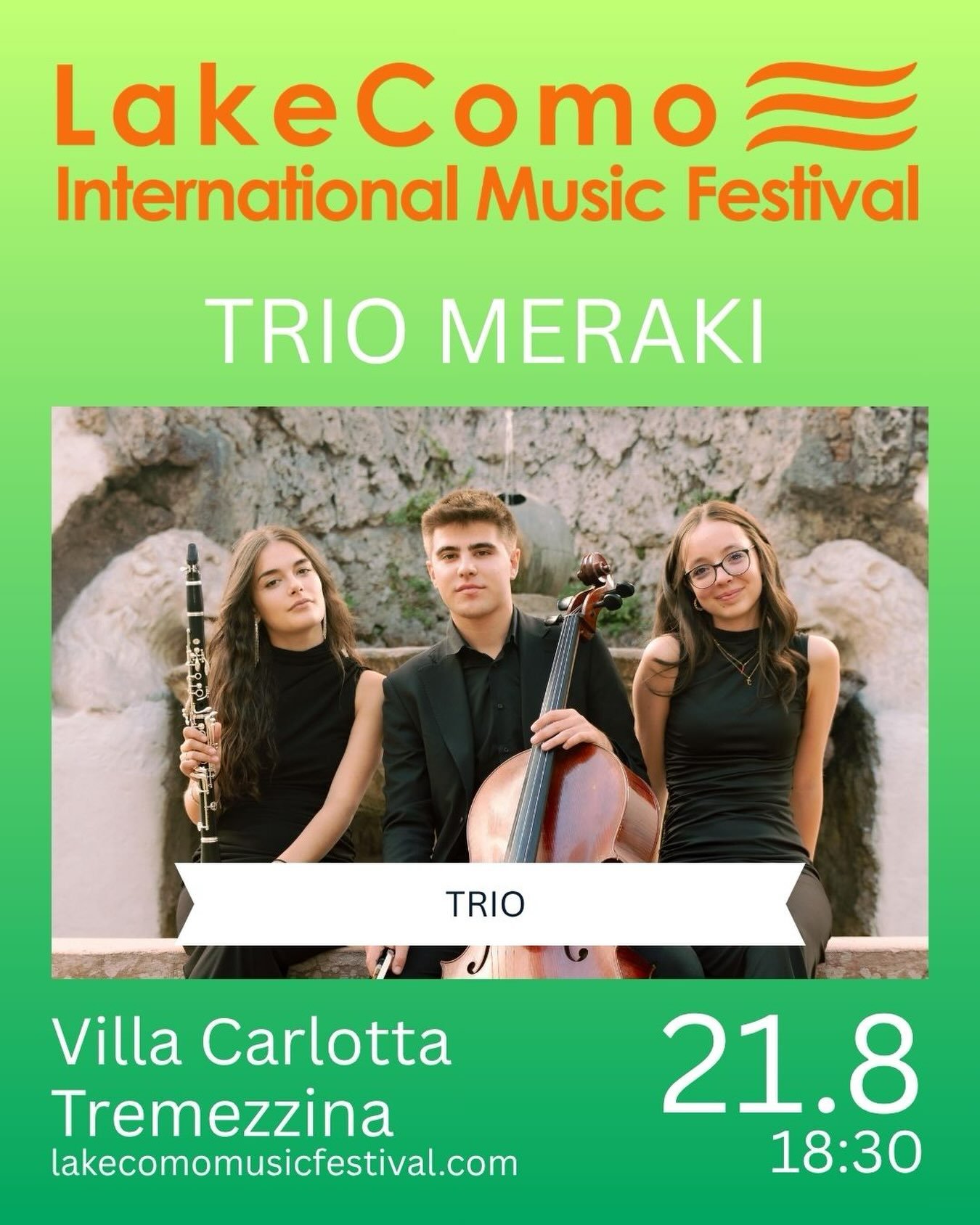 Trio Meraki oggi @villacarlotta_lakecomo  #lakecomo #music #festival